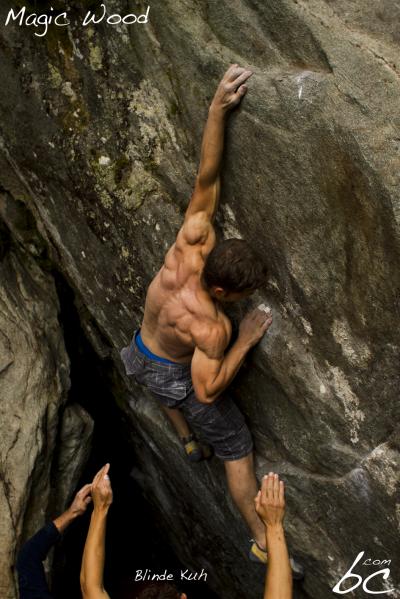 German climber in "Blinde Kuh"